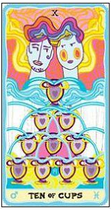 Ten of Cups card from the Sakki-Sakki Tarot deck by Monicka Clio Sakki