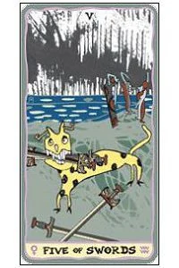 Five of Swords - Sakki-Sakki Tarot - Monicka Clio Sakki