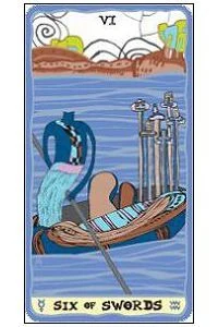 Six of Swords - Sakki-Sakki Tarot - Monicka Clio Sakki