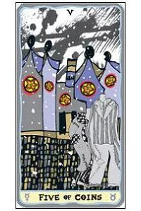Five of Coins - Sakki-Sakki Tarot - Monicka Clio Sakki