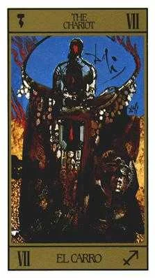 The Chariot card from the Salvador Dali Tarot deck