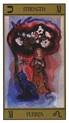 Strength card from the Salvador Dali Tarot deck