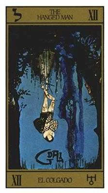 The Hanged Man card from the Salvador Dali Tarot deck