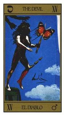 The Devil card from the Salvador Dali Tarot deck