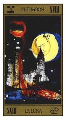 The Moon card from the Salvador Dali Tarot deck