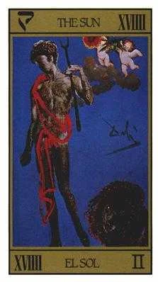 The Sun card from the Salvador Dali Tarot deck