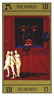 The World card from the Salvador Dali Tarot deck