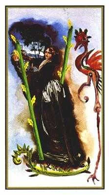 Two of Wands card from the Salvador Dali Tarot deck
