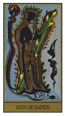 Page of Wands card from the Salvador Dali Tarot deck