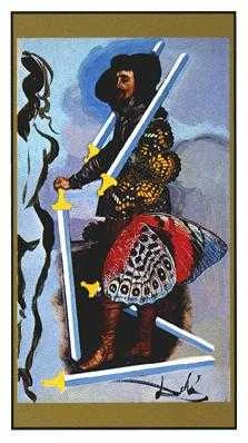 Five of Swords card from the Salvador Dali Tarot deck