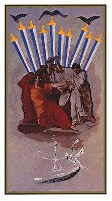 Ten of Swords card from the Salvador Dali Tarot deck