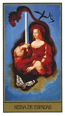 Queen of Swords card from the Salvador Dali Tarot deck