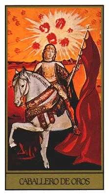 Knight of Coins card from the Salvador Dali Tarot deck