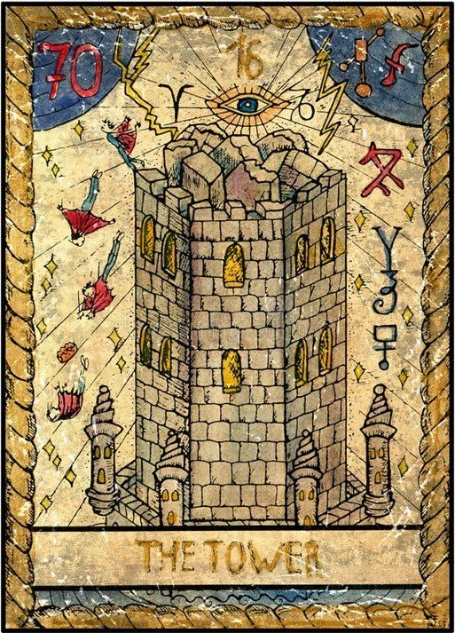 The Tower card from the Samiramay Tarot deck