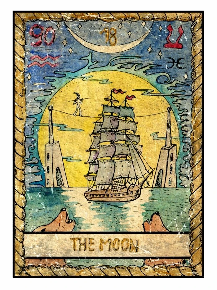 The Moon card from the Samiramay Tarot deck