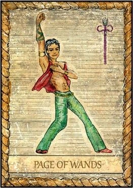 Page of Wands card from the Samiramay Tarot deck