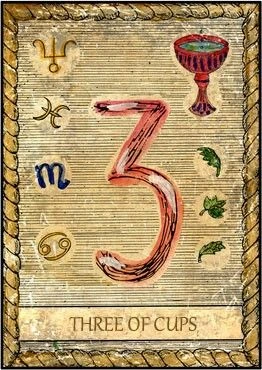 3 of Cups card from the Samiramay Tarot deck