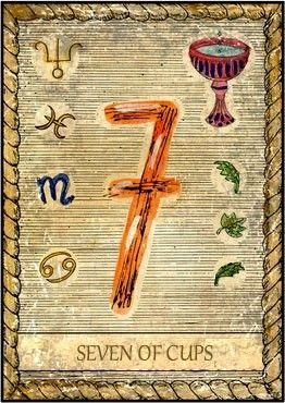 7 of Cups card from the Samiramay Tarot deck
