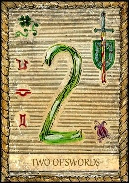2 of Swords card from the Samiramay Tarot deck