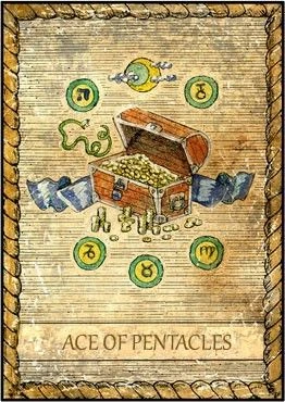 Ace of Pentacles card from the Samiramay Tarot deck