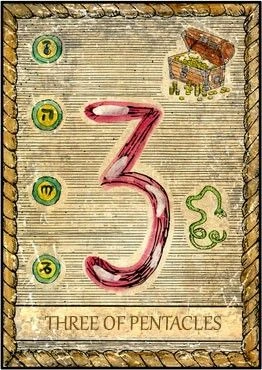 3 of Pentacles card from the Samiramay Tarot deck