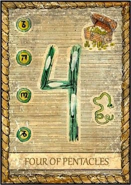 4 of Pentacles card from the Samiramay Tarot deck