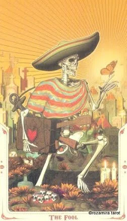 The Fool card from the Santa Muerte Tarot deck