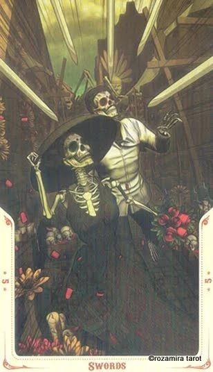 5 of Swords - Santa Muerte Tarot - Tarot Deck by Fabio Listrani