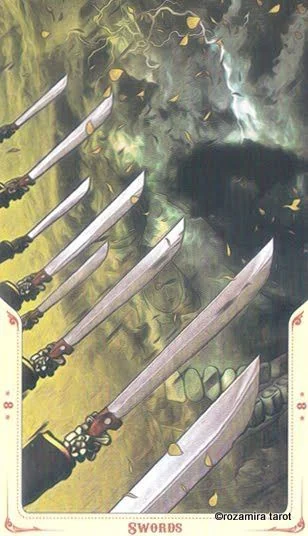 8 of Swords - Santa Muerte Tarot - Tarot Deck by Fabio Listrani
