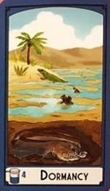 Four of Cups — Dormancy card from the Science Tarot deck