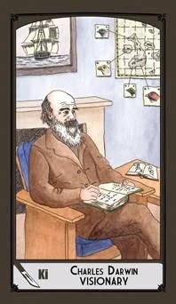 King of Swords — Charles Darwin - Visionary card from the Science Tarot deck