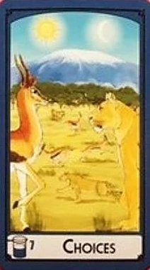 Seven of Cups — Choices card from the Science Tarot deck
