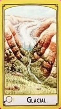 Seven of Pentacles — Glacial card from the Science Tarot deck