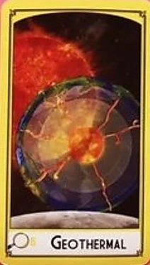 Six of Pentacles — Geothermal card from the Science Tarot deck