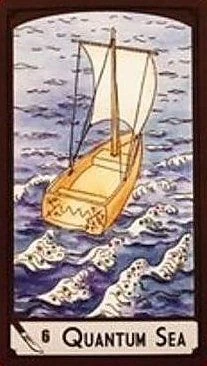 Six of Swords — Quantum Sea card from the Science Tarot deck