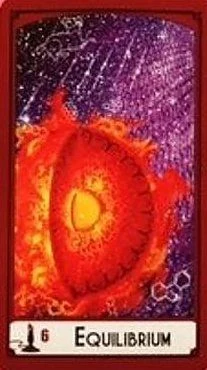 Six of Wands — Equilibrium card from the Science Tarot deck