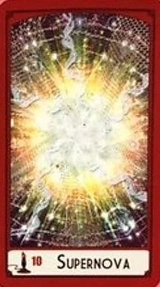 Ten of Wands — Supernova card from the Science Tarot deck