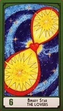 The Lovers — Binary Star card from the Science Tarot deck