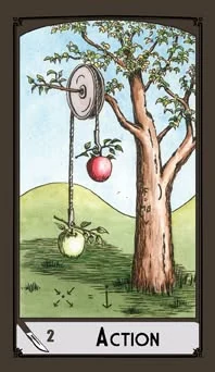 Two of Swords — Action card from the Science Tarot deck