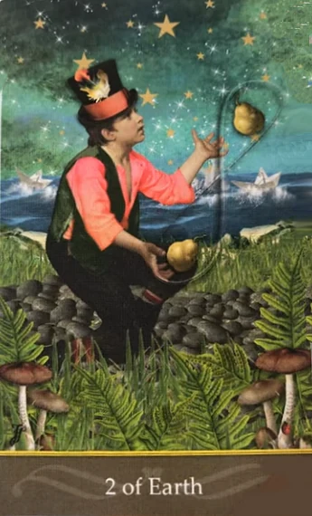 2 of Earth - Second Nature Tarot - Jae Larson