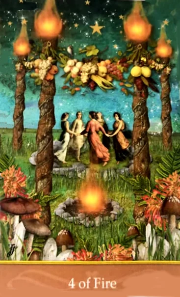 4 of Fire - Second Nature Tarot - Jae Larson
