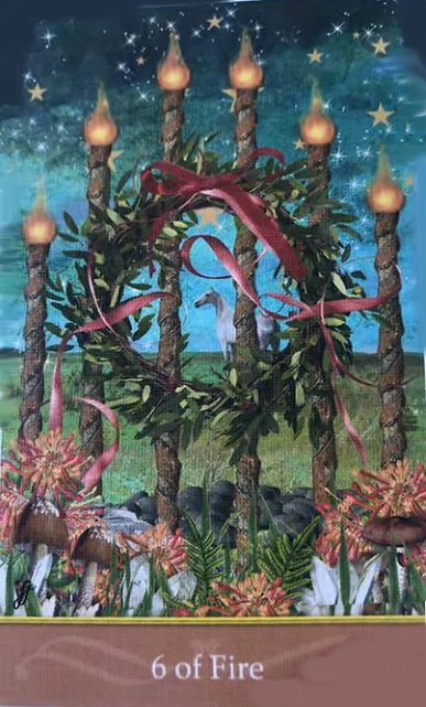 6 of Fire - Second Nature Tarot - Jae Larson
