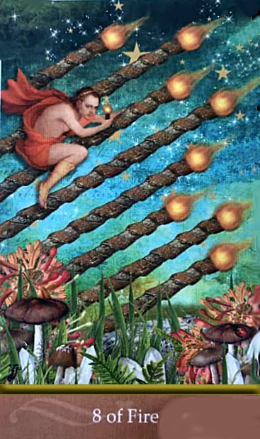 8 of Fire - Second Nature Tarot - Jae Larson