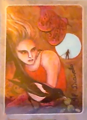 The Devil card from The Secret Language of Birds Tarot, illustrated by Linda Sutton