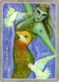 The Empress card from The Secret Language of Birds Tarot, illustrated by Linda Sutton