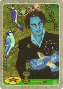 The Magician card from The Secret Language of Birds Tarot, illustrated by Linda Sutton