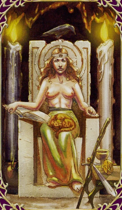 The High Priestess card from Sensual Wicca Tarot