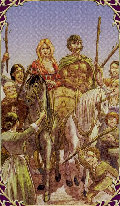 Six of Wands card from Sensual Wicca Tarot