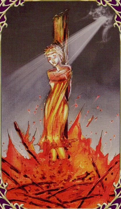 Ten of Wands card from Sensual Wicca Tarot