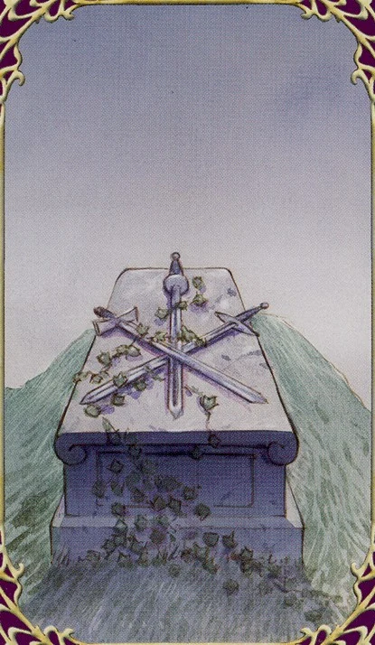 Three of Swords card from Sensual Wicca Tarot
